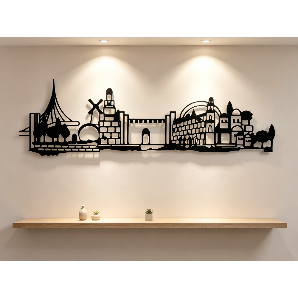 Home Decor - CIFBUY Metal Wall Art Jerusalem Skyline