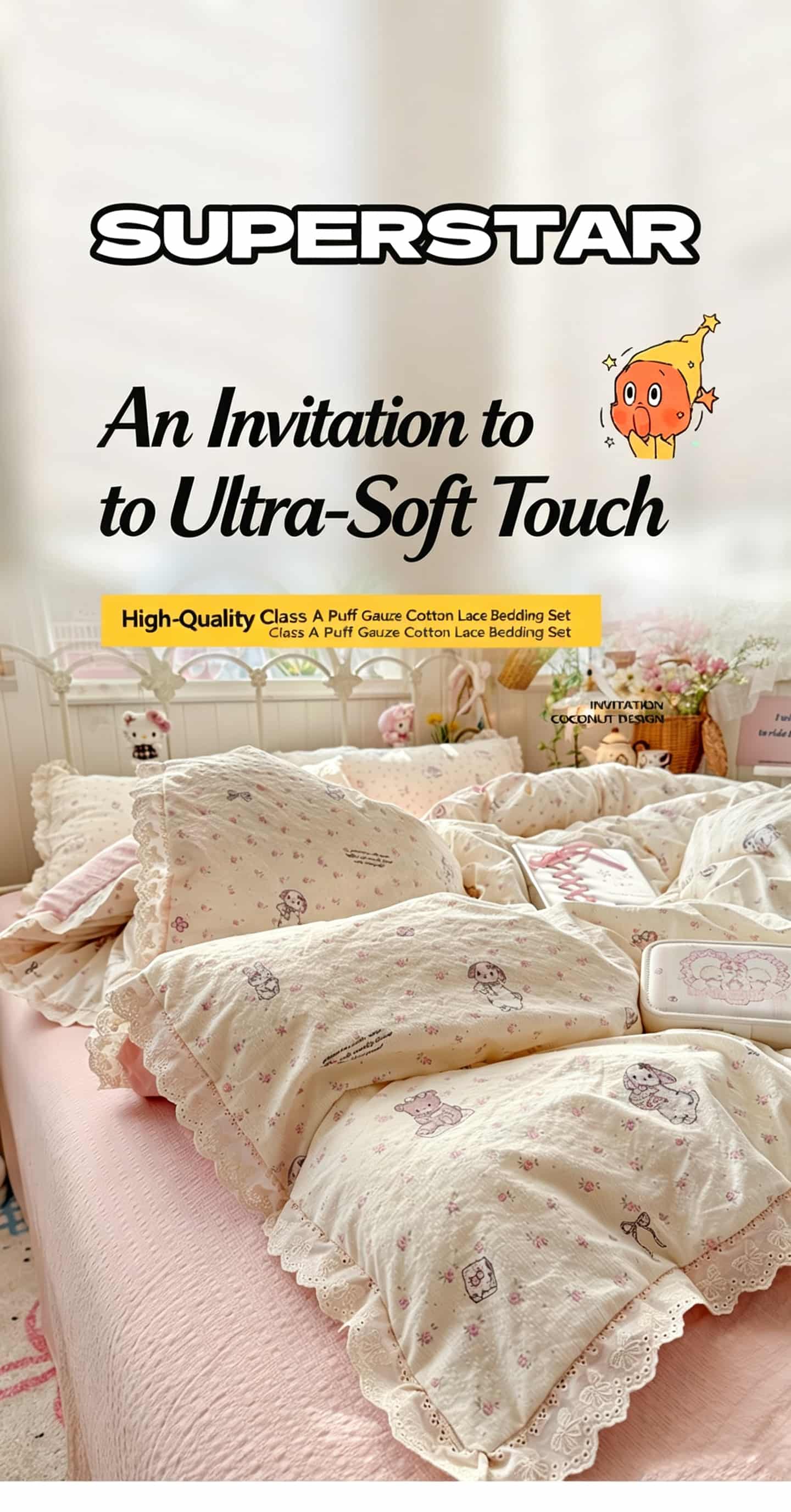 Ruffle Lace Floral Bedding Set - đánh giá và giá Aesthetic Floral Duvet Cover