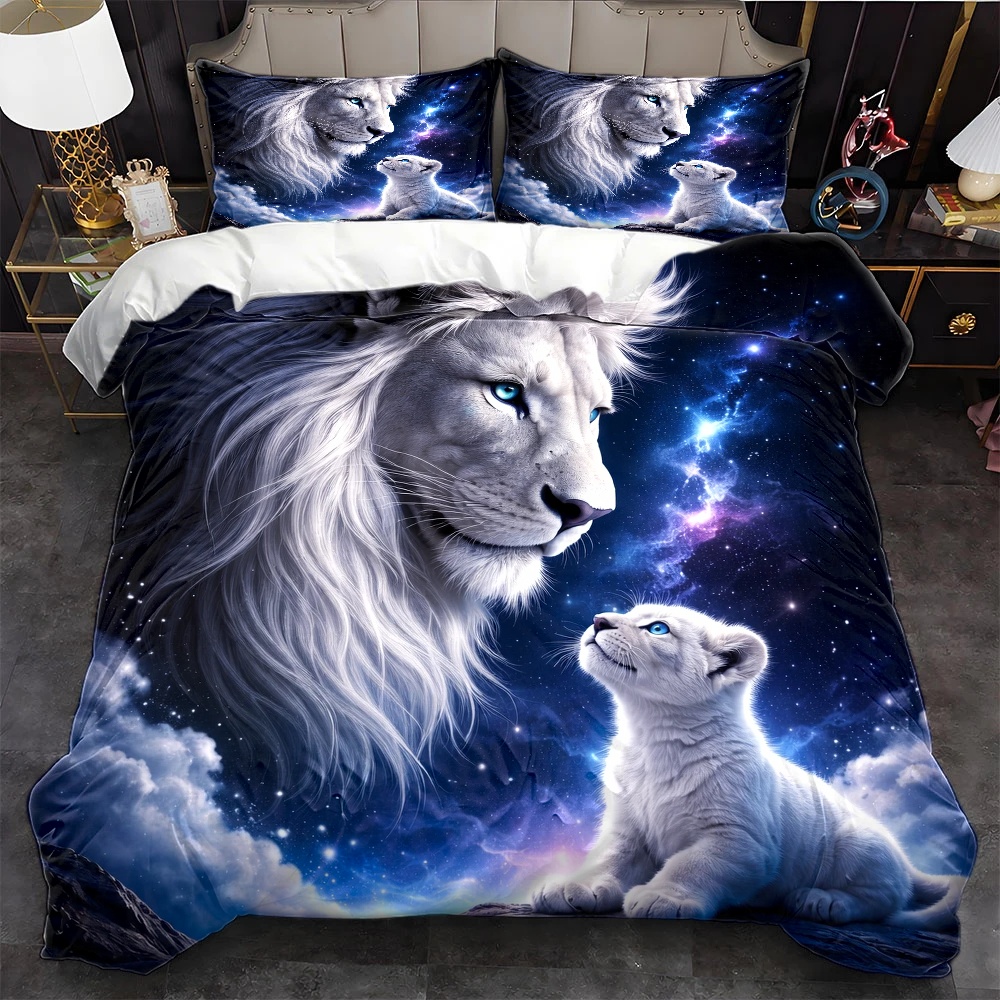 3Pc Starry Sky Lion Parent-Chi - đánh giá và giá Duvet Cover Sets With Zipper