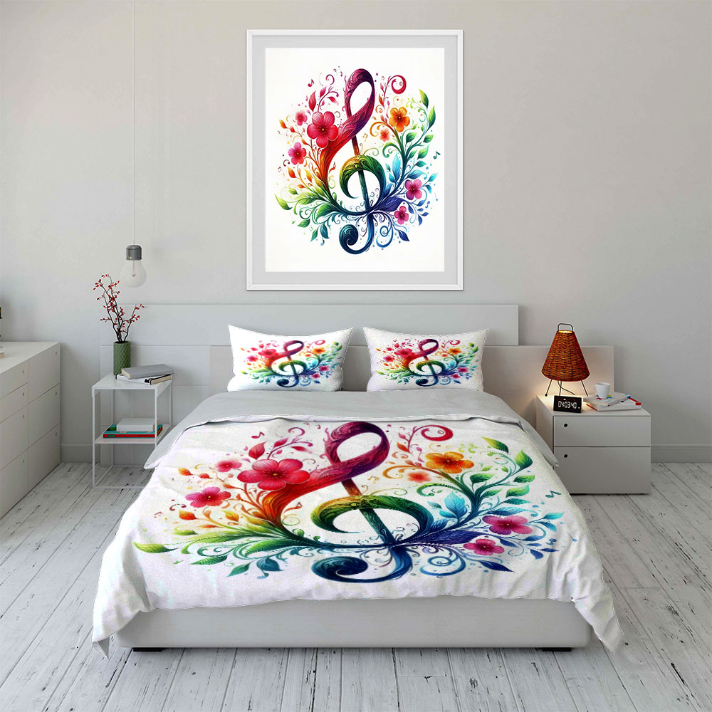 Vibrant floral entwined musica - đánh giá và giá Duvet Cover Sets With Zipper