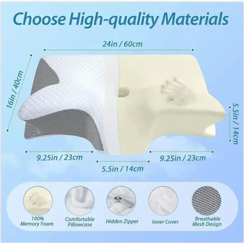 Neck Pain Relief Memory Foam C - đánh giá và giá Memory Foam Orthopedic Pillow Neck Pain