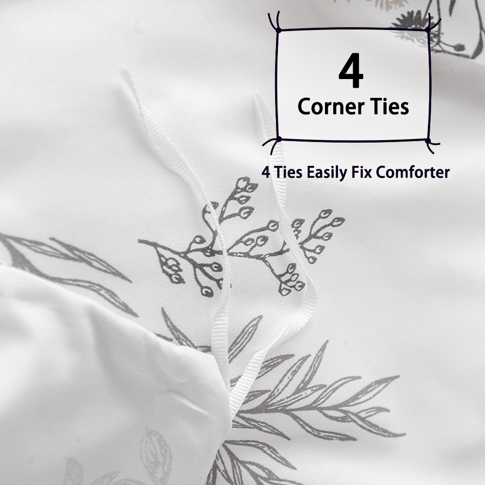 3pcs Subtle Sprig Floral Print - đánh giá và giá Aesthetic Floral Duvet Cover