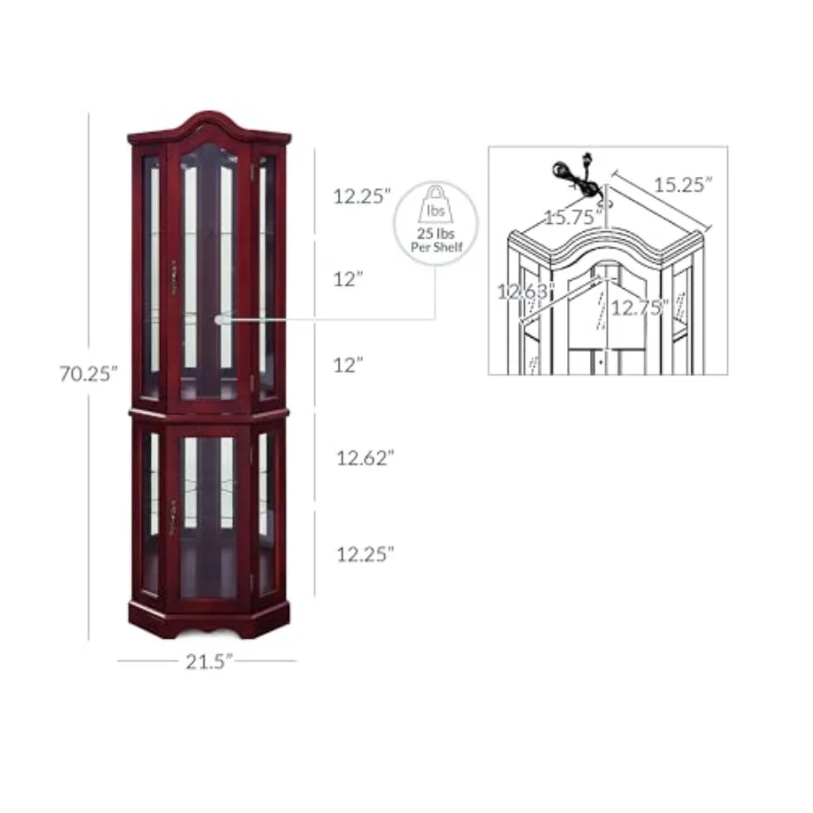 Lighted Corner Display Curved  - đánh giá và giá Storage & Organization