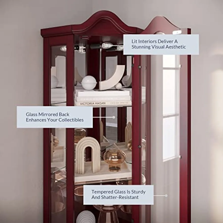 Lighted Corner Display Curved  - đánh giá và giá Storage & Organization