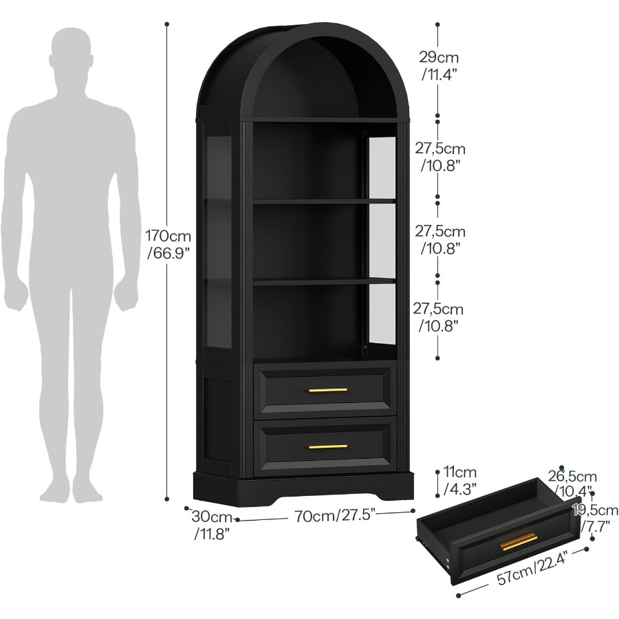 Display Cabinet, Tall Arched B - đánh giá và giá Storage & Organization