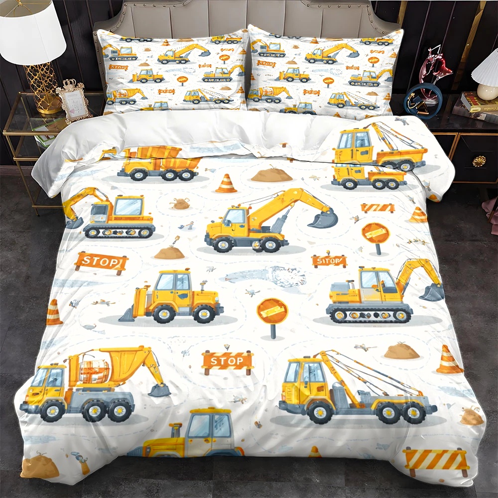 Construction Vehicle Themed Du - đánh giá và giá Duvet Cover Sets With Zipper