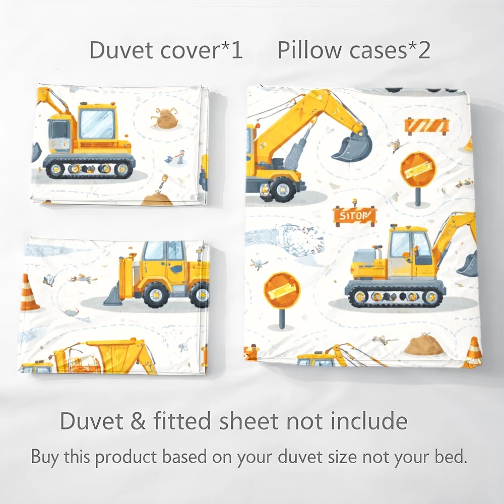 Construction Vehicle Themed Du - đánh giá và giá Duvet Cover Sets With Zipper