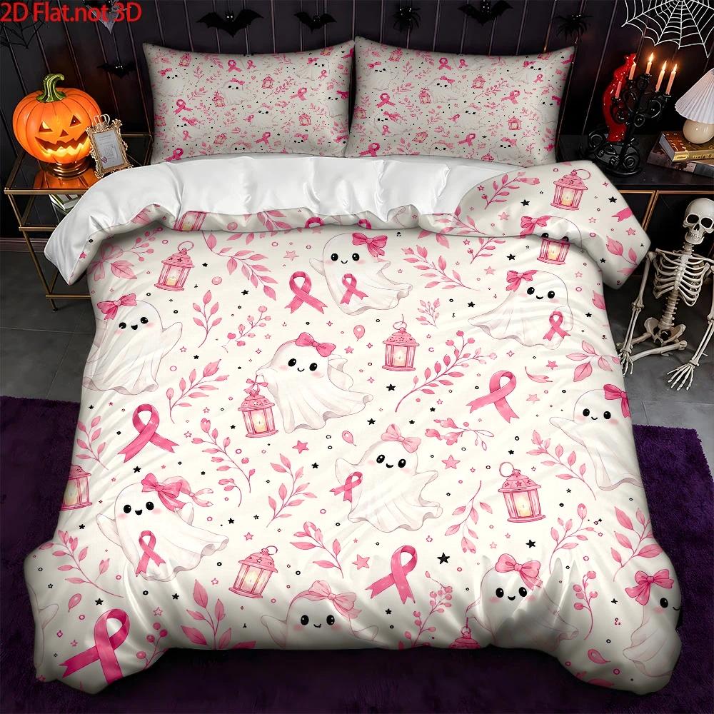 Pink Cute Ghost and Ribbon The - đánh giá và giá Duvet Cover Sets With Zipper