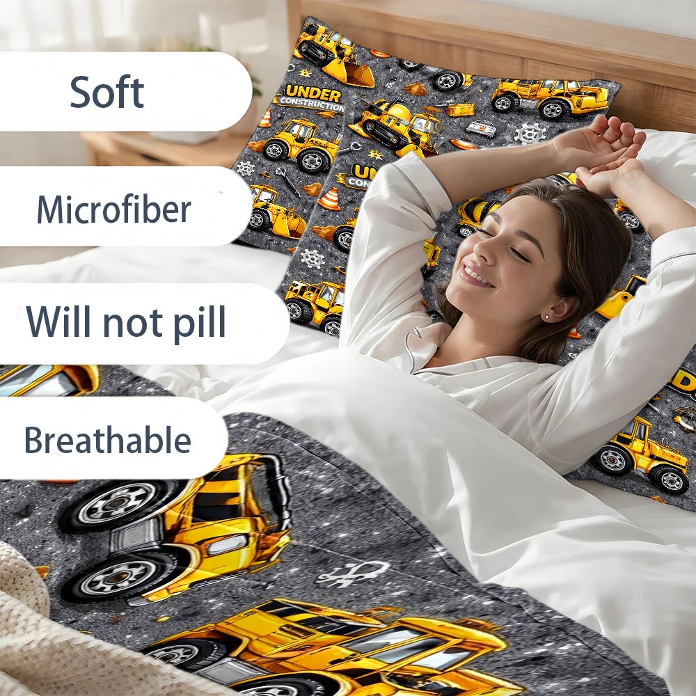 3Pc Construction Vehicle Theme - đánh giá và giá Duvet Cover Sets With Zipper