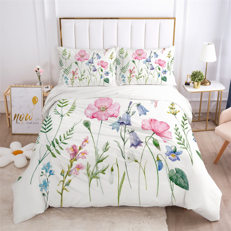 Floral Leaves Bedding Set Micr - đánh giá và giá Aesthetic Floral Duvet Cover