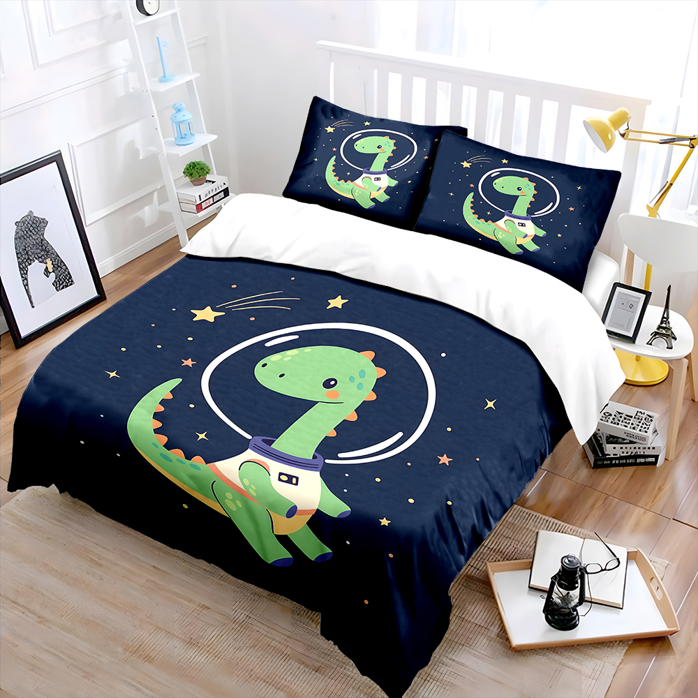 Space dinosaur with starry bac - đánh giá và giá Duvet Cover Sets With Zipper