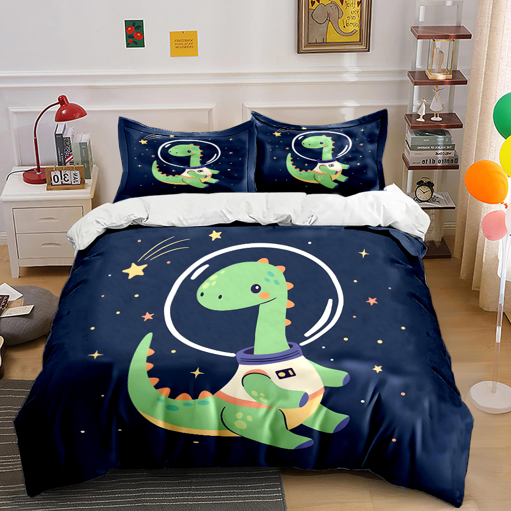 Space dinosaur with starry bac - đánh giá và giá Duvet Cover Sets With Zipper