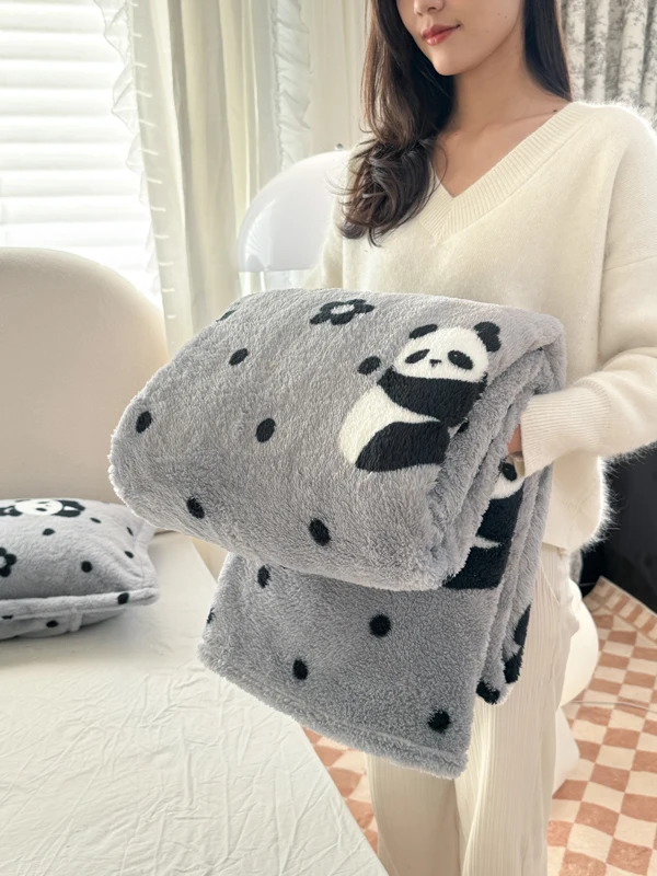 Panda Printed Fluffy Plush Fle - đánh giá và giá Fluffy Fleece Comforter King Size